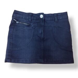 Kanz Girls Skirt Size 6 Black Denim Jean Cotton Blend NEW